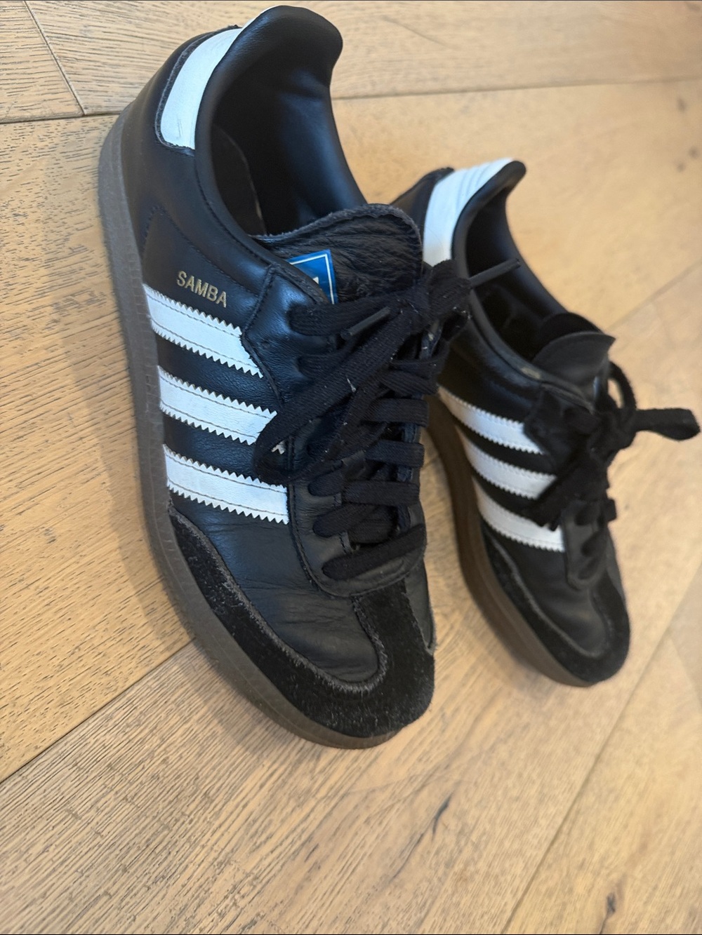 adidas Samba Black with White Stripes Sneakers 6.5